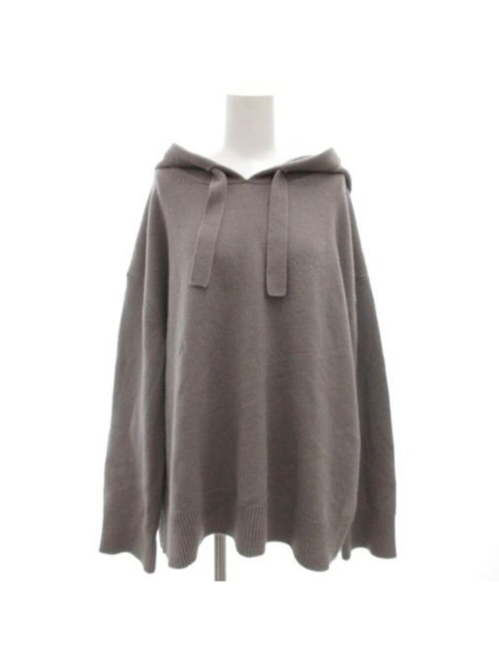 Max Mara S 'S Knit Pullover Hoodie Wool XL Gray Long Sleeve One Color Cashmere